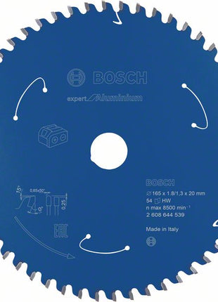 Bosch Kreissägeblatt Expert for Aluminium 165 x 1,3 x 20 mm 54 Zähne ( 2608644539 ) - Toolbrothers