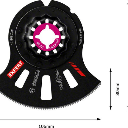 Bosch EXPERT Multi Material ACZ 105 ET hoja de sierra segmentada Starlock 105 mm 5 piezas (2608664207) Carburo
