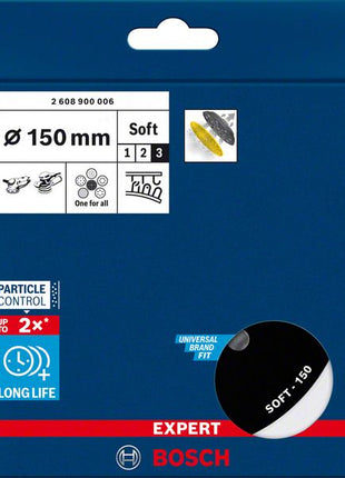 Placa de soporte universal Bosch EXPERT Multihole 150 mm blanda (2608900006) sucesora de 2608601336