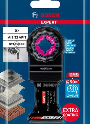 Bosch EXPERT MultiMax AIZ 32 APIT Hoja de sierra de inmersión Starlock 32 x 40 mm 5 piezas (2608900025) Carbide Multi Material - sucesor de 2608664215