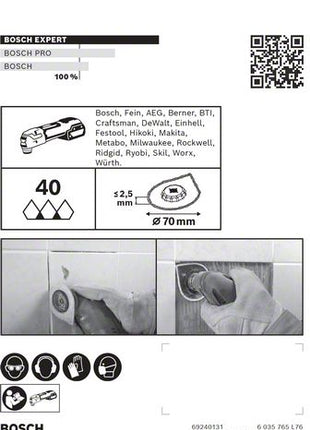 Bosch EXPERT 3 Max AVZ 70 RT4 Mörtelentferner Starlock 87 x 70 mm 1 Stk. ( 2608900041 ) für Mörtel Carbide  - Nachfolger von 2608661757