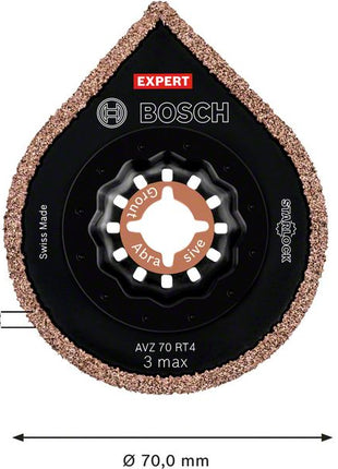 Bosch EXPERT 3 Max AVZ 70 RT4 Mörtelentferner Starlock 87 x 70 mm 1 Stk. ( 2608900041 ) für Mörtel Carbide  - Nachfolger von 2608661757
