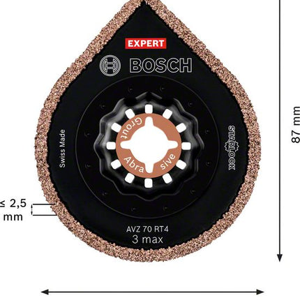 Bosch EXPERT 3 Max AVZ 70 RT4 Décapant Mortier Remover Starlock 87 x 70 mm - 10 pièces (2608900042)