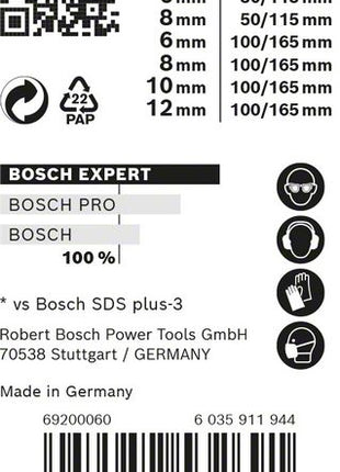 Bosch EXPERT SDS Plus-7X Hammerbohrer Set 5 - 12 mm 7 tlg. ( 2608900195 ) für Beton / Stein - Nachfolger von 2607017502 - Toolbrothers