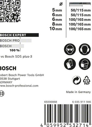 Bosch EXPERT SDS Plus-7X Hammerbohrer Set 5 - 10 mm 5 tlg. ( 2608900197 ) für Beton / Stein - Nachfolger von 2608576199 - Toolbrothers