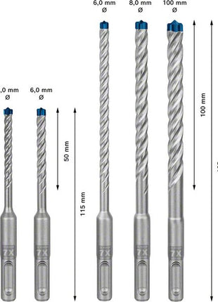 Bosch EXPERT SDS Plus-7X Hammerbohrer Set 5 - 10 mm 5 tlg. ( 2608900197 ) für Beton / Stein - Nachfolger von 2608576199 - Toolbrothers