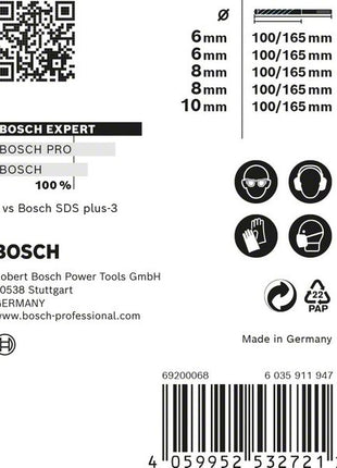 Bosch EXPERT SDS Plus-7X Hammerbohrer Set 6 - 10 mm 5 tlg. ( 2608900198 ) für Beton / Stein - Nachfolger von 2608576200 - Toolbrothers
