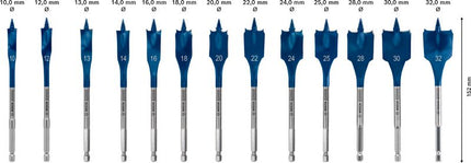 Zestaw frezów płaskich Bosch EXPERT SelfCut Speed 10 - 32 mm 13 szt. ( 2608900336 ) do drewna - następca 2608587010