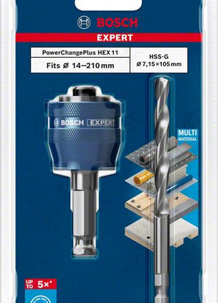 Bosch EXPERT Adaptateur Power Change Plus Hex 11 Foret HSS-G 7.15 x 105 mm (2608900527) Carbure