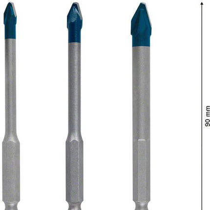 Zestaw wierteł Bosch EXPERT HardCeramic HEX-9 5,0 - 8,0 x 90 mm 3 szt. ( 2608900595 ) Technologia węglikowa