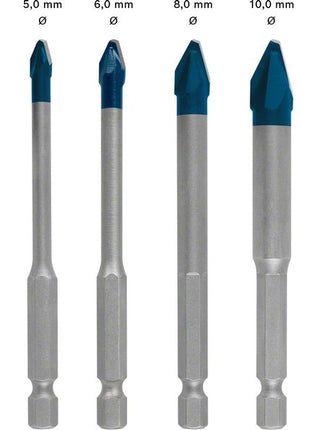 Bosch EXPERT HEX-9 HardCeramic Bohrer Set 4 - 10 mm 5 tlg. ( 2608900597 ) für Fliesen - Toolbrothers