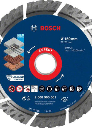 Bosch EXPERT MultiMaterial Diamant Trennscheibe 150 x 22,23 mm 1 Stk. ( 2608900661 ) Long Life - Toolbrothers