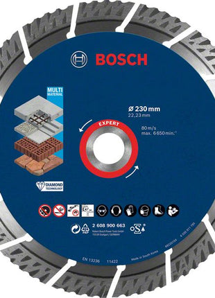 Bosch EXPERT MultiMaterial Diamant Trennscheibe 230 x 22,23 mm 1 Stk. ( 2608900663 ) Long Life - Toolbrothers