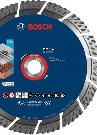 Bosch EXPERT MultiMaterial Diamant Trennscheibe 230 x 22,23 mm 1 Stk. ( 2608900663 ) Long Life - Toolbrothers