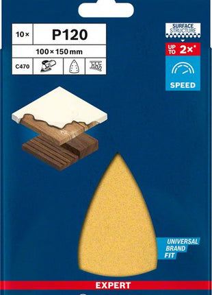 Bosch EXPERT C470 Schleifpapier 100 x 150 mm 7 Loch G 120 10 Stk. ( 2608901117 ) für Multischleifer