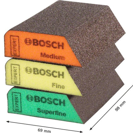 Bosch Expert S470 Combi Block Set 3 tlg. 69 x 97 x 26 mm ( 2608901174 ) Mittel / Fein / Superfein