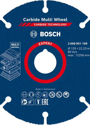 Bosch EXPERT Carbide Multi Wheel Trennscheibe 125 x 22.23 mm ( 2608901189 ) - Nachfolger von 2608623013 - Toolbrothers