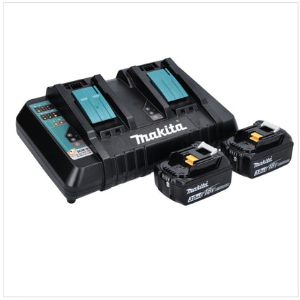 Luz LED de superficie con batería Makita DML 810 PF 18/36 V (2 x 18 V) 5500 lm IP54 + 2 baterías de 3,0 Ah + cargador doble