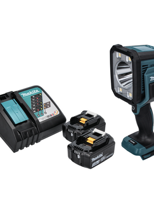 Makita DML 812 RF Cordless LED hand-held torch 18 V 1250 lm + 2x rechargeable battery 3.0 Ah + charger