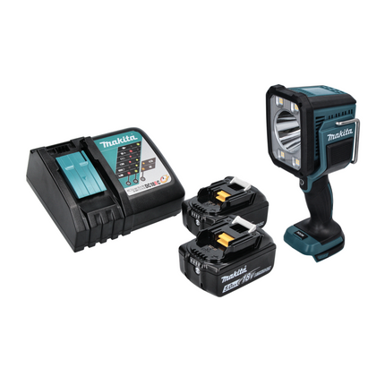 Makita DML 812 RT Cordless LED hand-held torch 18 V 1250 lm + 2x rechargeable battery 5.0 Ah + charger