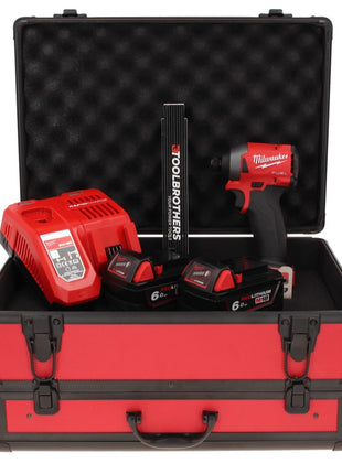 Milwaukee M18 FID2-602FC TX Akku Schlagschrauber 18 V 1/4" 226 Nm + 2x Akku 6,0 Ah + Ladegerät + Gliedermaßstab + TX Koffer