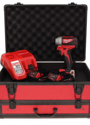 Milwaukee M18 BLID2-202FC TX Akku Schlagschrauber 18 V 180 Nm 1/4" Brushless + 2x Akku 2,0 Ah + Ladegerät + TX Koffer