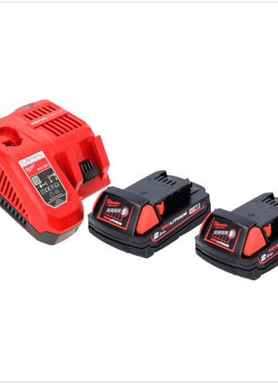 Milwaukee M18 BLID2-202FC TX Cordless Impact Driver 180 Nm 1/4" 18V Brushless + 2x Batteries 2.0 Ah + Charger + TX Case + Folding Meter