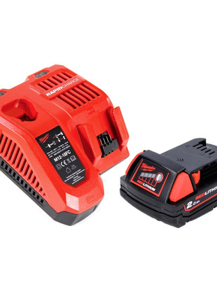 Milwaukee M18 FPD2-201FC TX Percussion Drill 135 Nm 18V Brushless + 1x Battery 2.0 Ah + Charger + Folding Ruler + TX Case