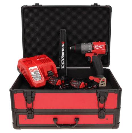 Milwaukee M18 FPD2-202FC TX percussion drill 135 Nm 18V Brushless + 2x Batteries 2.0 Ah + Charger + Folding Ruler + TX Case