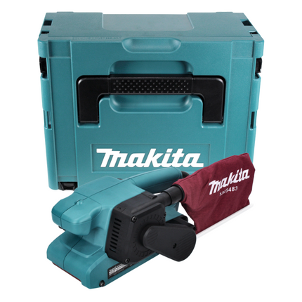 Makita 9910 J Levigatrice a nastro elettrica 650 W / 76 mm + Valigetta Makpac