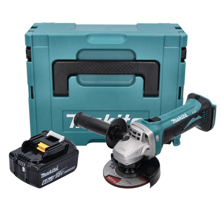 Makita DGA 452 G1J Cordless angle grinder 18 V 115 mm + 1x rechargeable battery 6.0 Ah + Makpac - without charger