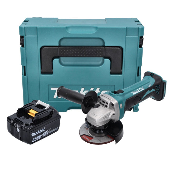 Makita DGA 452 G1J Cordless angle grinder 18 V 115 mm + 1x rechargeable battery 6.0 Ah + Makpac - without charger