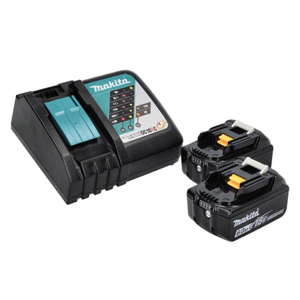 Amoladora angular a batería Makita DGA 452 RGJ 18 V 115 mm + 2x baterías 6,0 Ah + cargador + Makpac