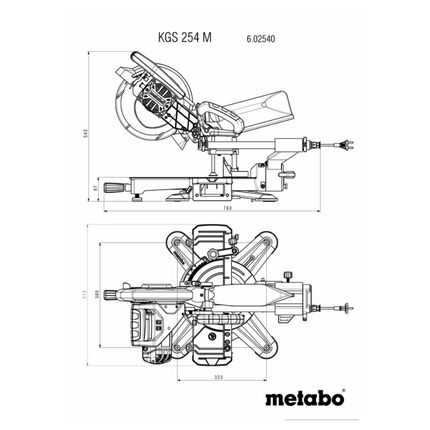 Piła poprzeczna Metabo KGS 254 M 1800 W 254 mm ( 602540000 )