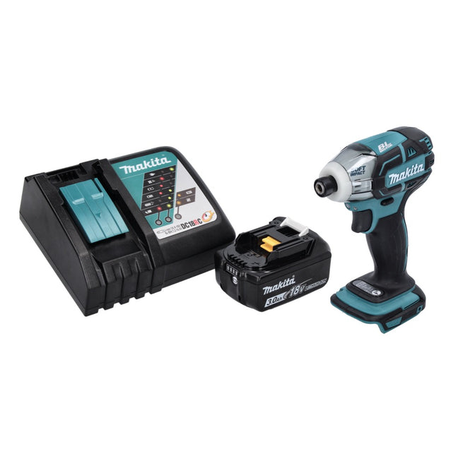Atornillador de impulsos sin cable Makita DTS 141 RF1 18 V 40 Nm 1/4" sin escobillas + 1x batería recargable 3,0 Ah + cargador