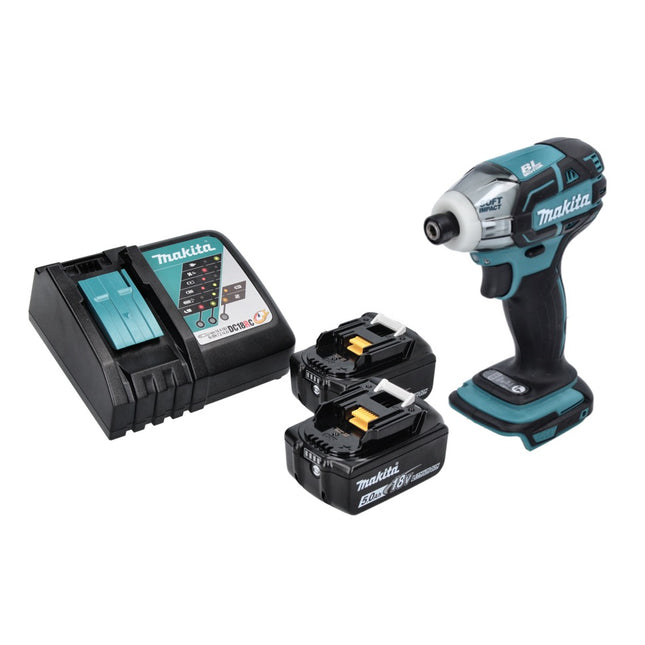Makita DTS 141 RT Visseuse à impulsions sans fil 18 V 40 Nm 1/4" Brushless + 2x batterie 5,0 Ah + chargeur