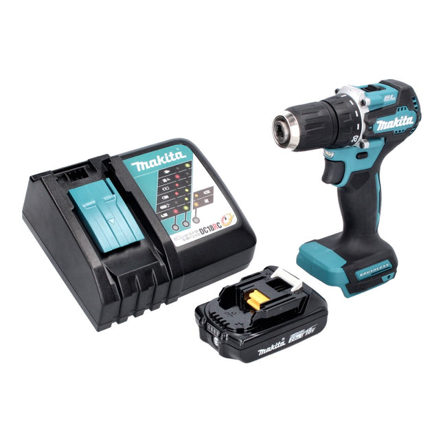 Taladro atornillador a batería Makita DDF 487 RA1 18 V 40 Nm sin escobillas + 1x batería recargable 2,0 Ah + cargador
