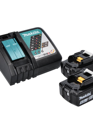 Makita DBN 500 RT Cloueur sans fil 18 V - 15 - 50 mm + 2x Batteries 5,0 Ah + Chargeur
