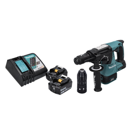 Makita DHR 243 RF cordless hammer drill 18 V SDS plus Brushless + 2x rechargeable battery 3.0 Ah + charger