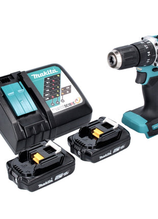 Makita DHP 487 RA trapano a percussione a batteria 18 V 40 Nm brushless + 2x batteria ricaricabile 2,0 Ah + caricabatterie