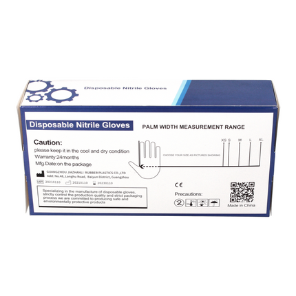 Nitrile disposable gloves Black / Black 100 pieces size L / Large - non-sterile