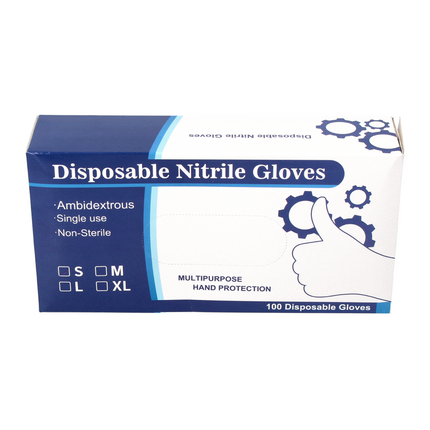 Nitrile disposable gloves Black 100 pieces size S / Small - non-sterile