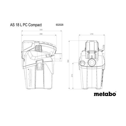 Metabo AS 18 L PC Compact cordless vacuum cleaner 18 V 6 l IPX4 dust class L ( 602028850 ) wet and dry solo - without battery, without charger