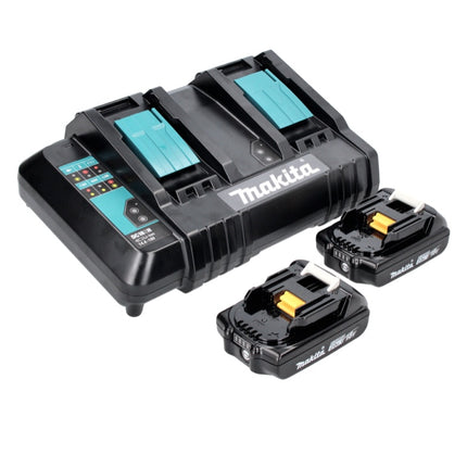 Makita Power Source Kit 18 V con 2x BL 1820 B 2.0 Ah batería ( 197254-9 ) + DC 18 SH cargador doble ( 199687-4 )