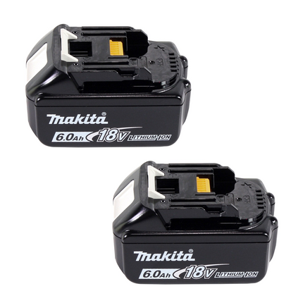 Makita Power Source Kit 18 V con - 2x Baterías BL 1860 B 6,0 Ah (2x 197422-4) + Cargador rápido multi DC 18 RE (198720-9) + Makpac