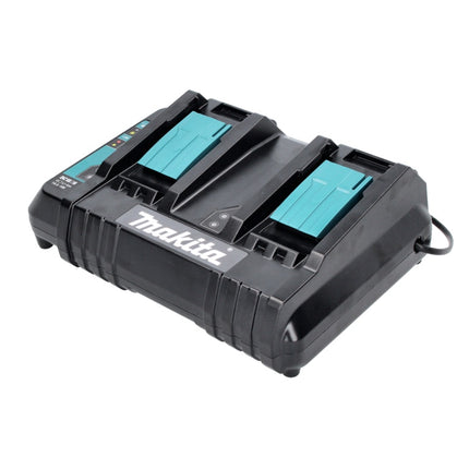 Kit alimentatore Makita 18 V con 2x batteria BL 1860 B 6,0 Ah ( 197422-4 ) + caricabatterie doppio DC 18 SH ( 199687-4 ) + Makpac