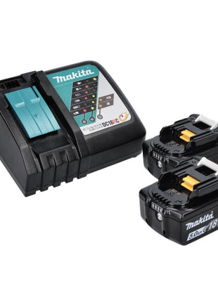 Makita DDF 486 RTJ akumulatorowa wiertarko-wkrętarka 18 V 130 Nm bezszczotkowa + 2x akumulator 5,0 Ah + ładowarka + Makpac