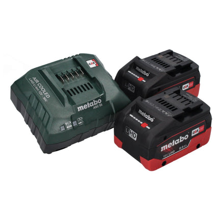 Metabo AS 18 HEPA PC Compact Akku Sauger 18 V 6 l Nass und Trocken Sauger mit Blasfunktion + 2x Akku 8,0 Ah + Ladegerät