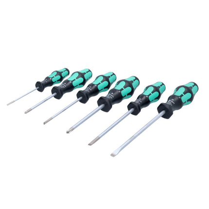 Wera Kraftform Plus Lasertip Schraubendrehersatz 6 tlg. ( 334/6 ) Kreuzschlitz Schlitz Schraubendreher ergonomischer Griff + Rack - Toolbrothers