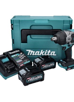 Makita TW 001 GM201 Cordless impact wrench 40 V max. 1800 Nm Brushless XGT + 2x rechargeable battery 4.0 Ah + charger + Makpac